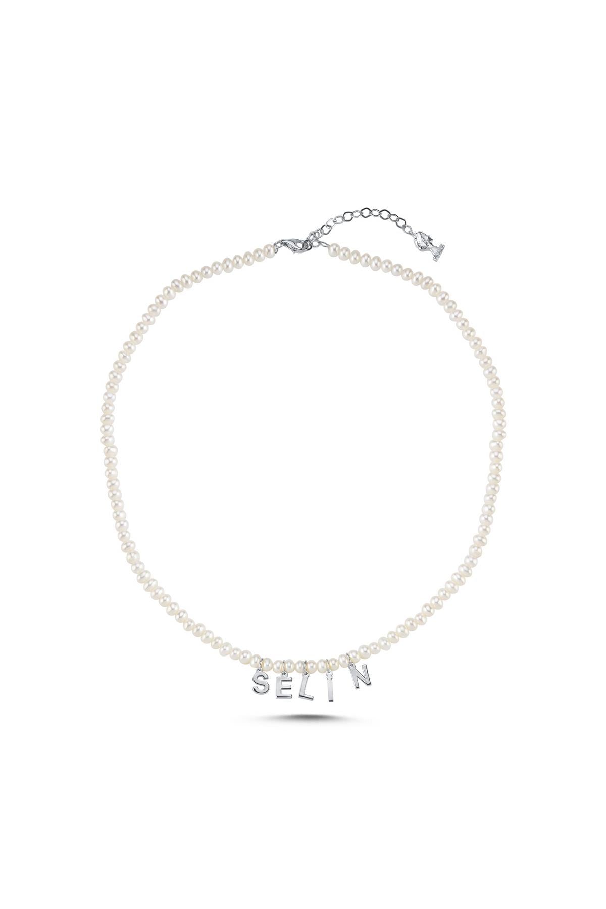 Kişiye Özel İsimli Doğal Tatlı Su İncisi Kolye