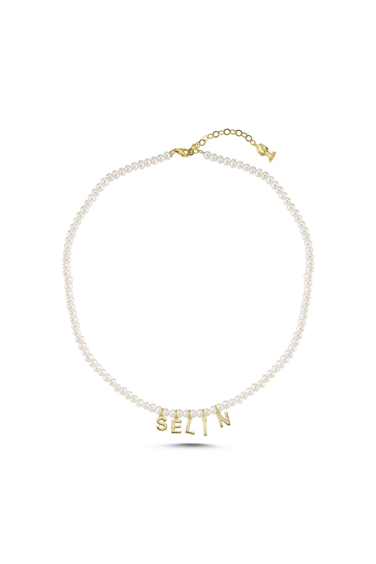 Kişiye Özel İsimli Doğal Tatlı Su İncisi Kolye