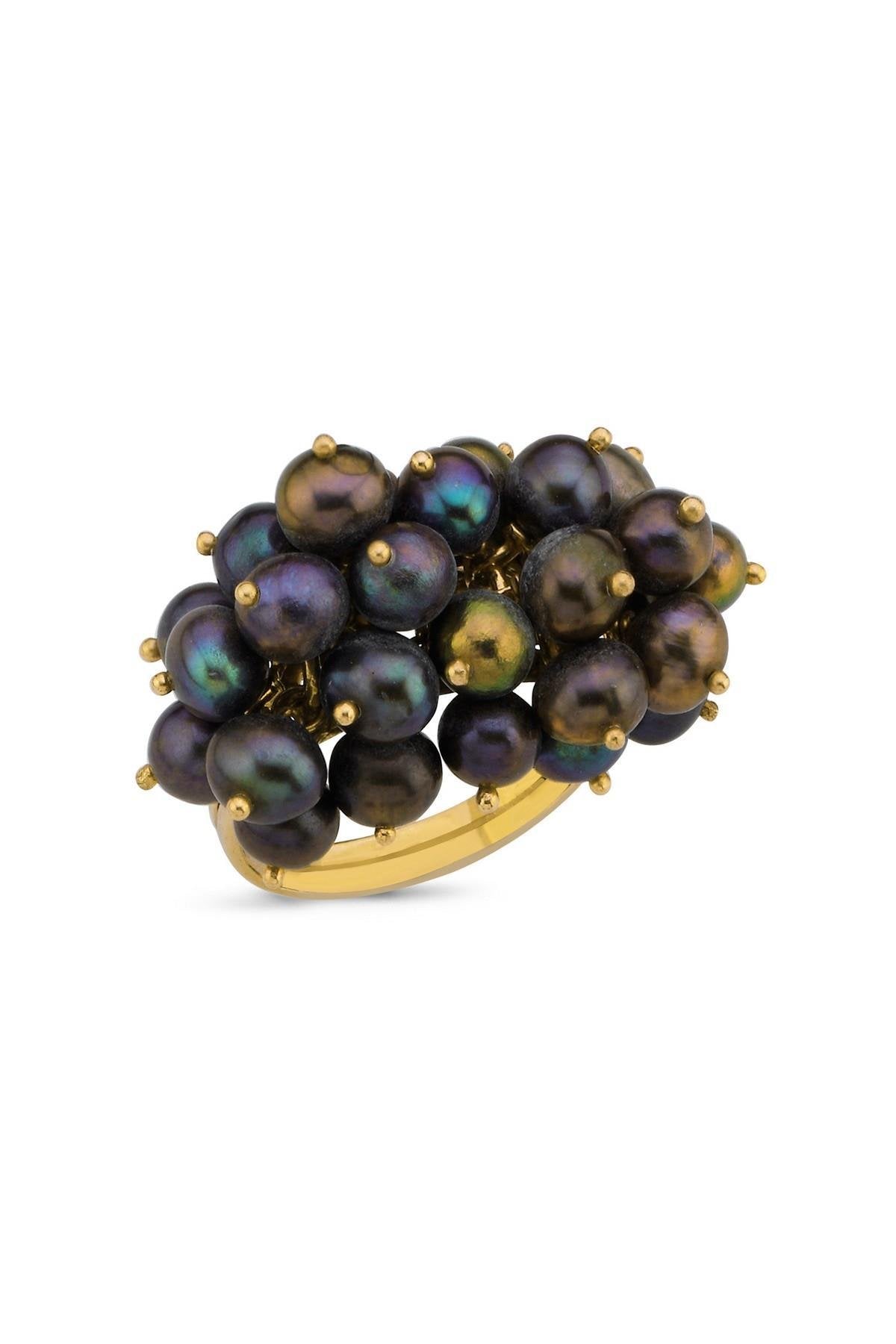 Üzüm Salkımı Doğal İncili Yüzük