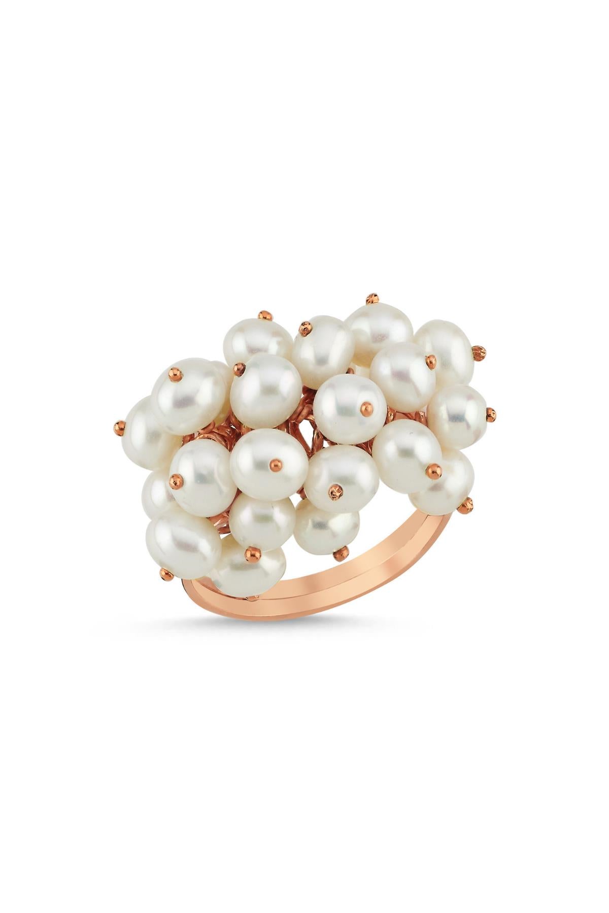 Üzümlü Doğal İnci Yüzük