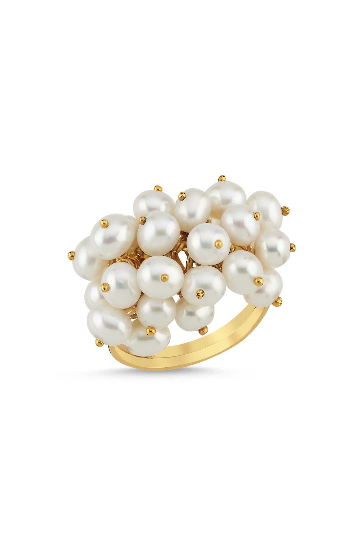 Üzümlü Doğal İnci Yüzük