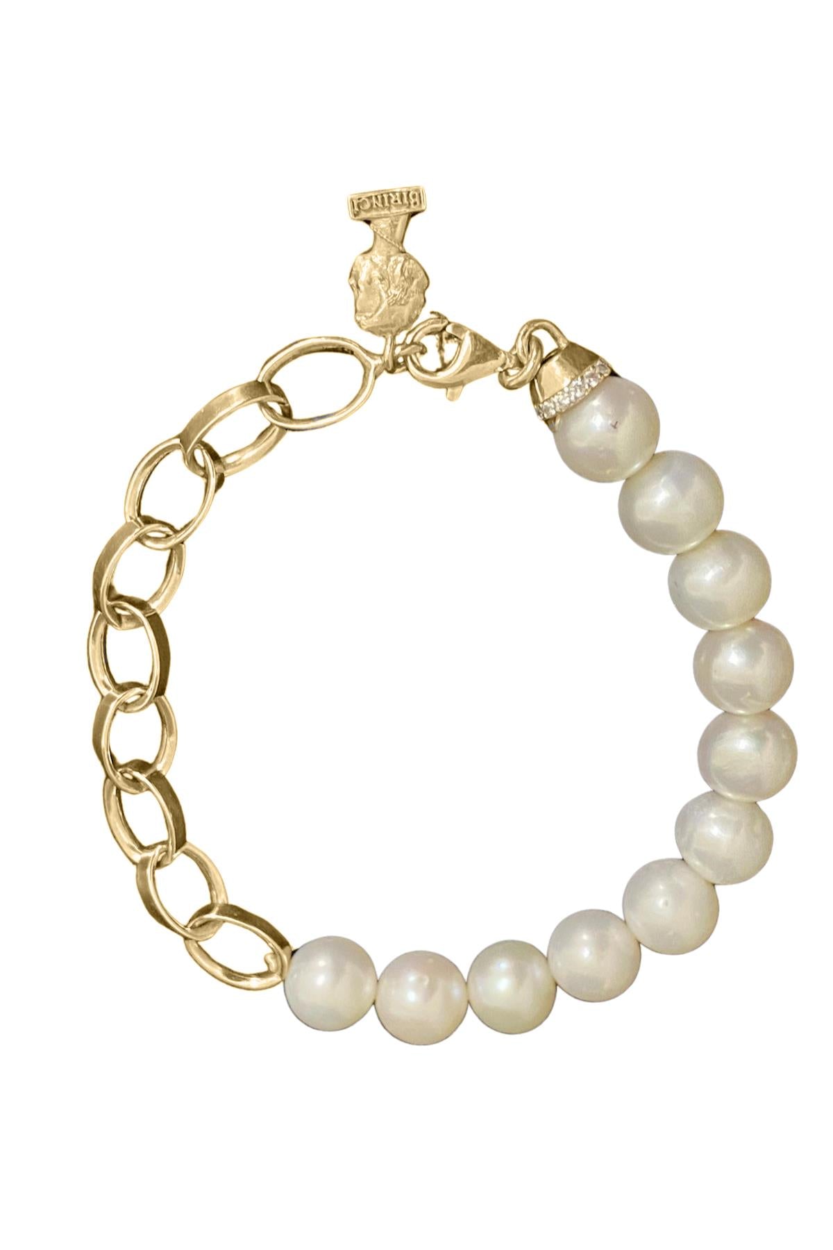 Zincirli Tatlı Su Doğal İncisi Bileklik