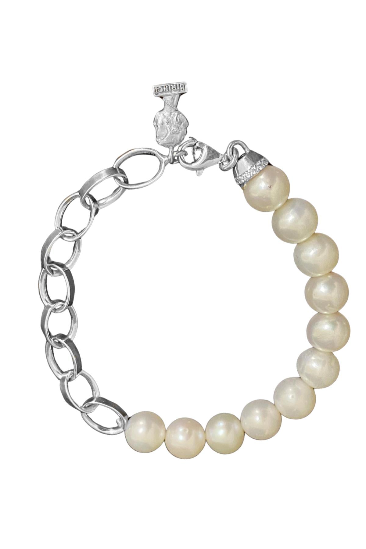 Zincirli Tatlı Su Doğal İncisi Bileklik