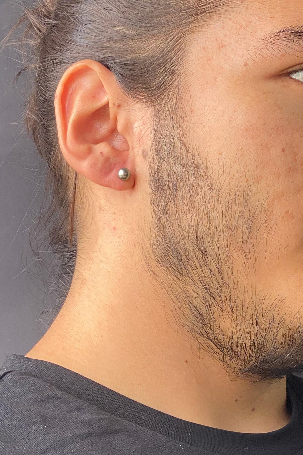 Doğal İnci Erkek Küpe