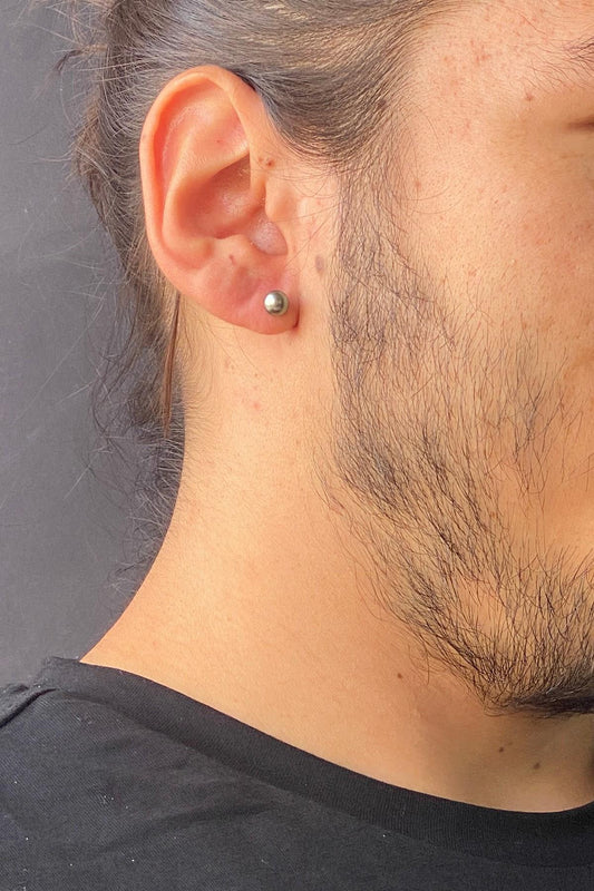 Doğal İnci Erkek Küpe