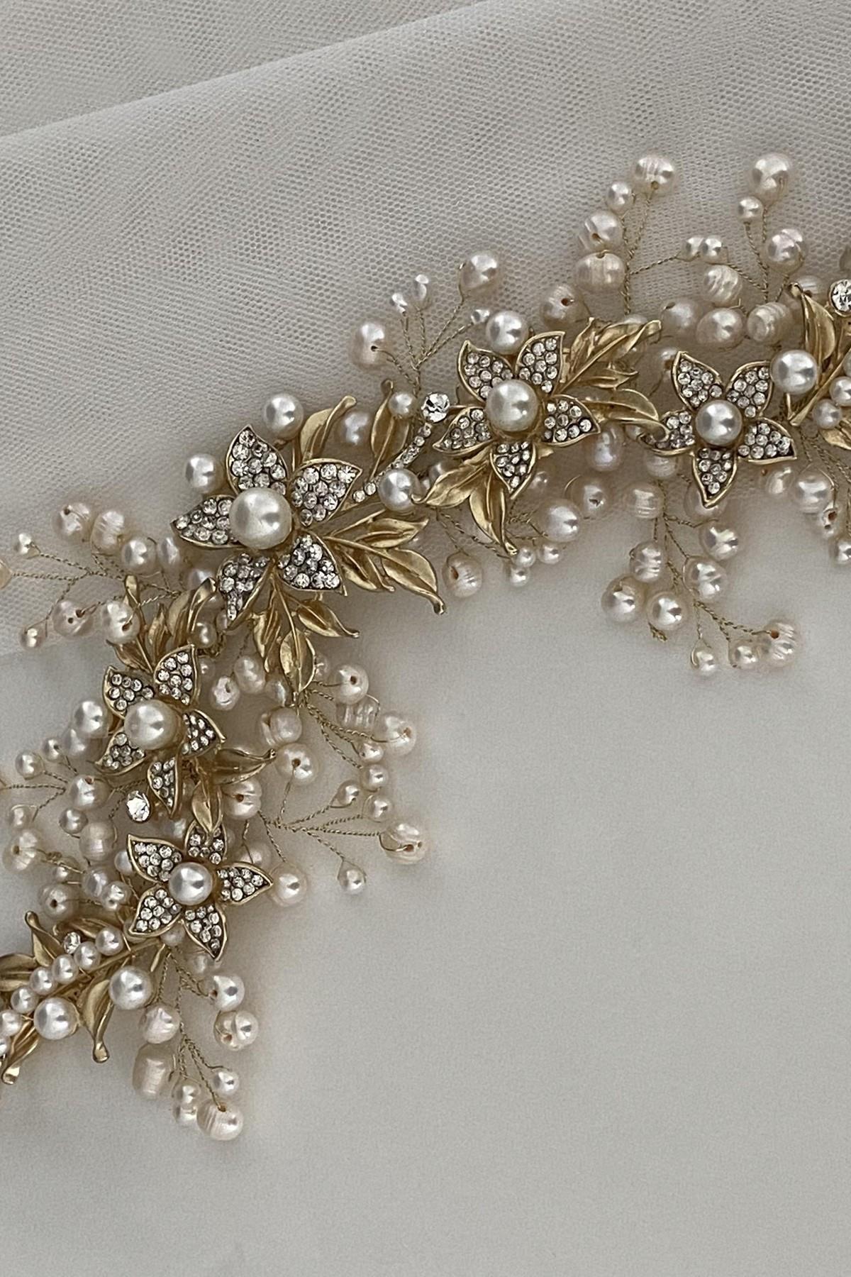 Gelinlik Doğal İnci Taç