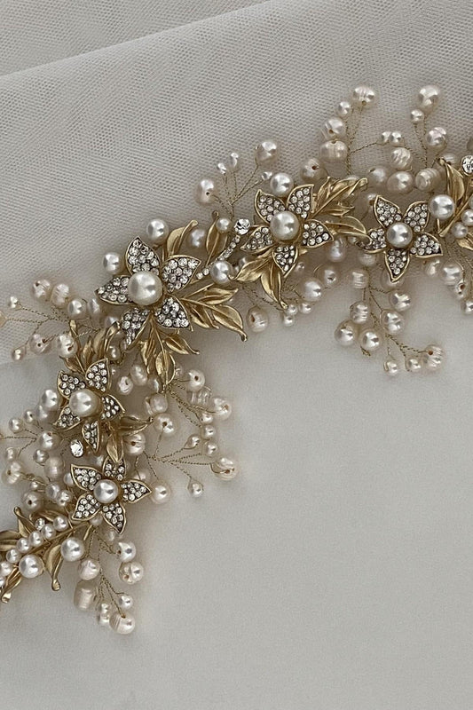 Gelinlik Doğal İnci Taç