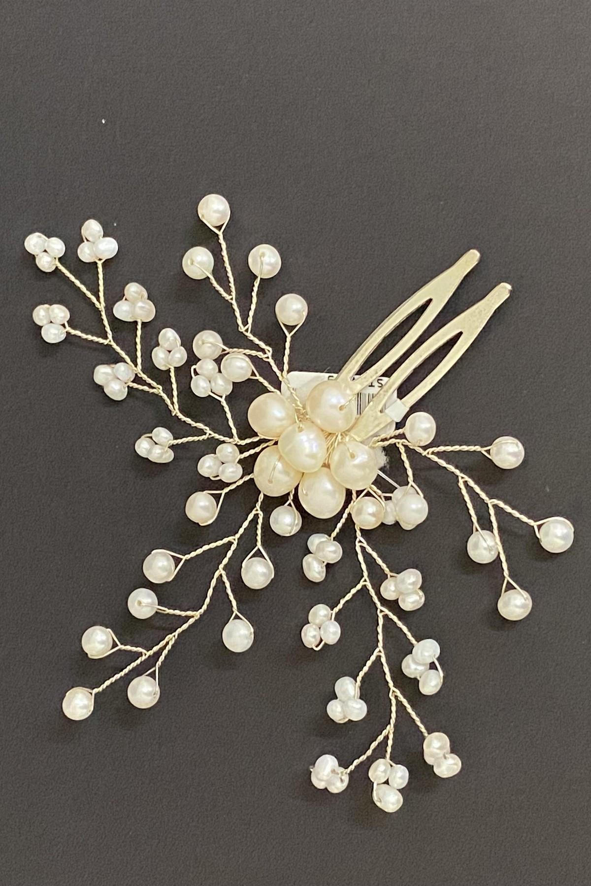 Gelinlik İncili Saç Tacı