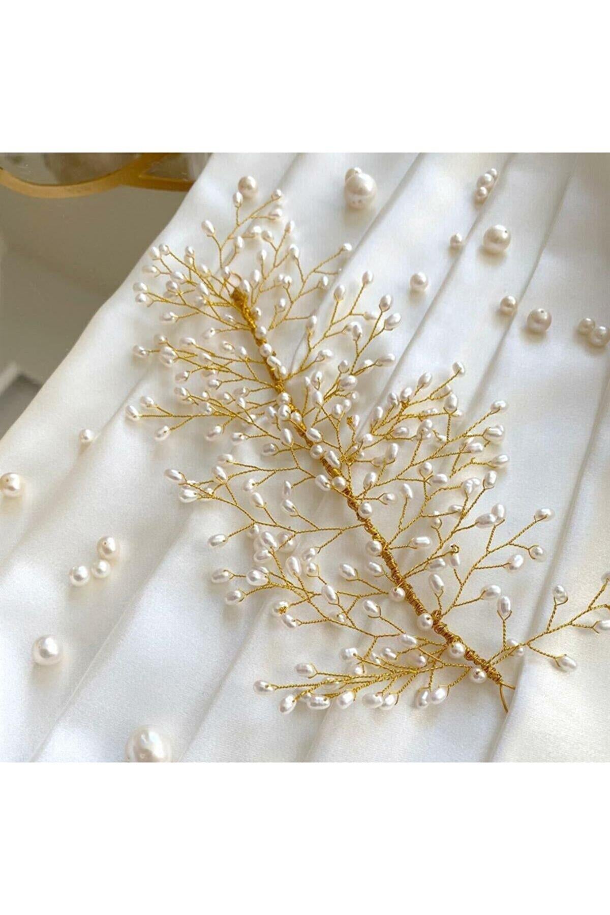 Gerçek İnci Gelinlik Taçı