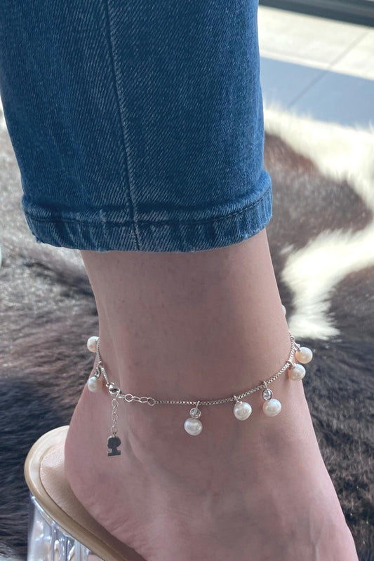 Doğal İnci Sallantılı Halhal