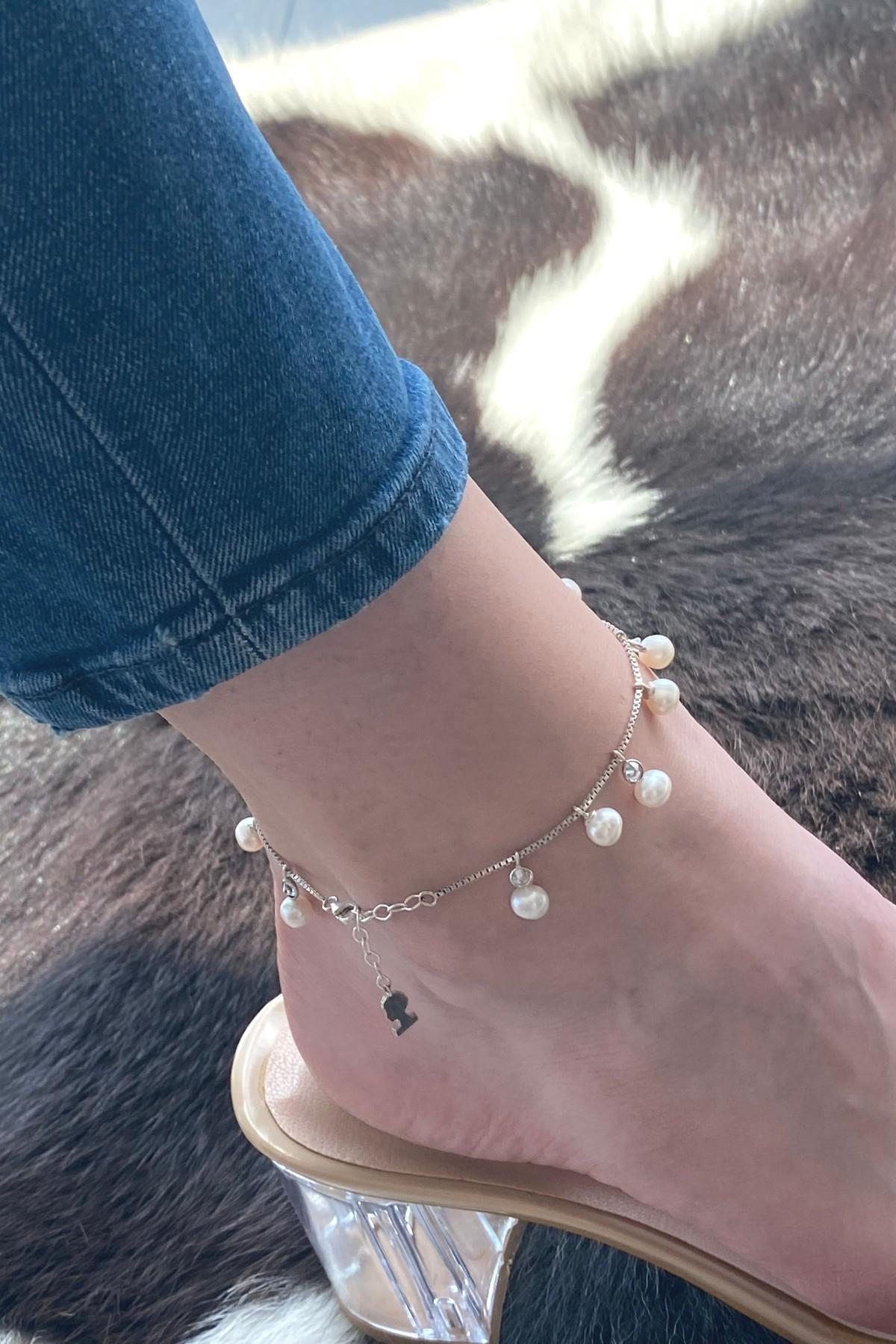 Doğal İnci Sallantılı Halhal