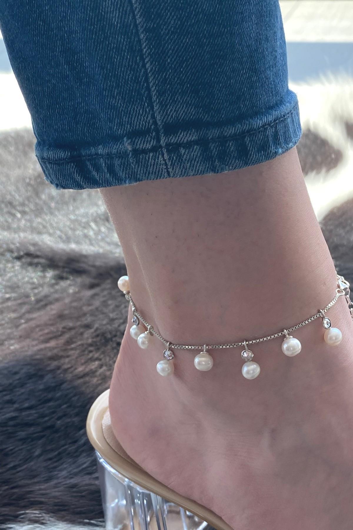 Doğal İnci Sallantılı Halhal