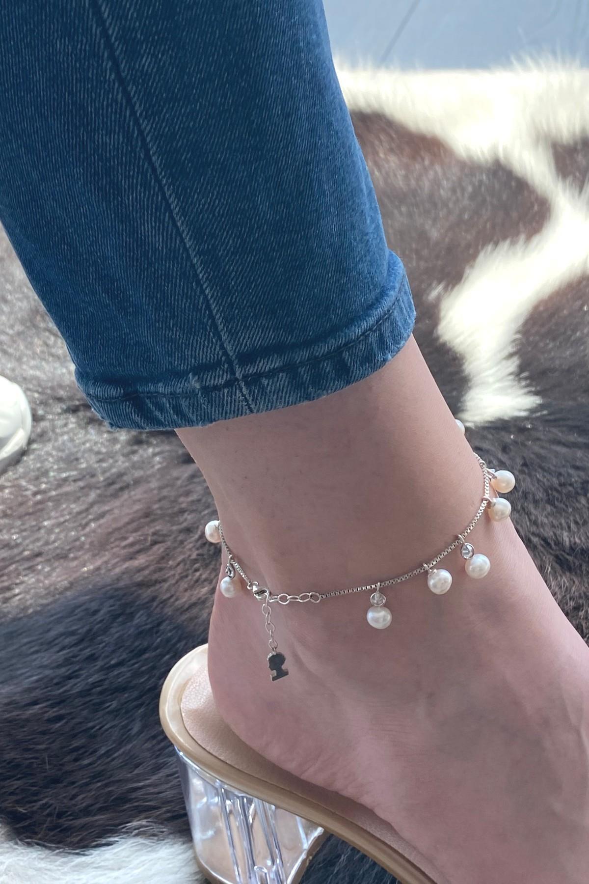 Doğal İnci Sallantılı Halhal