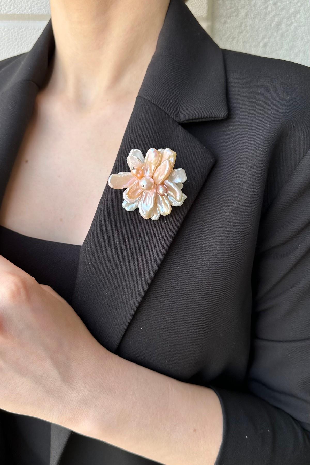 Barok Doğal İnci Broş