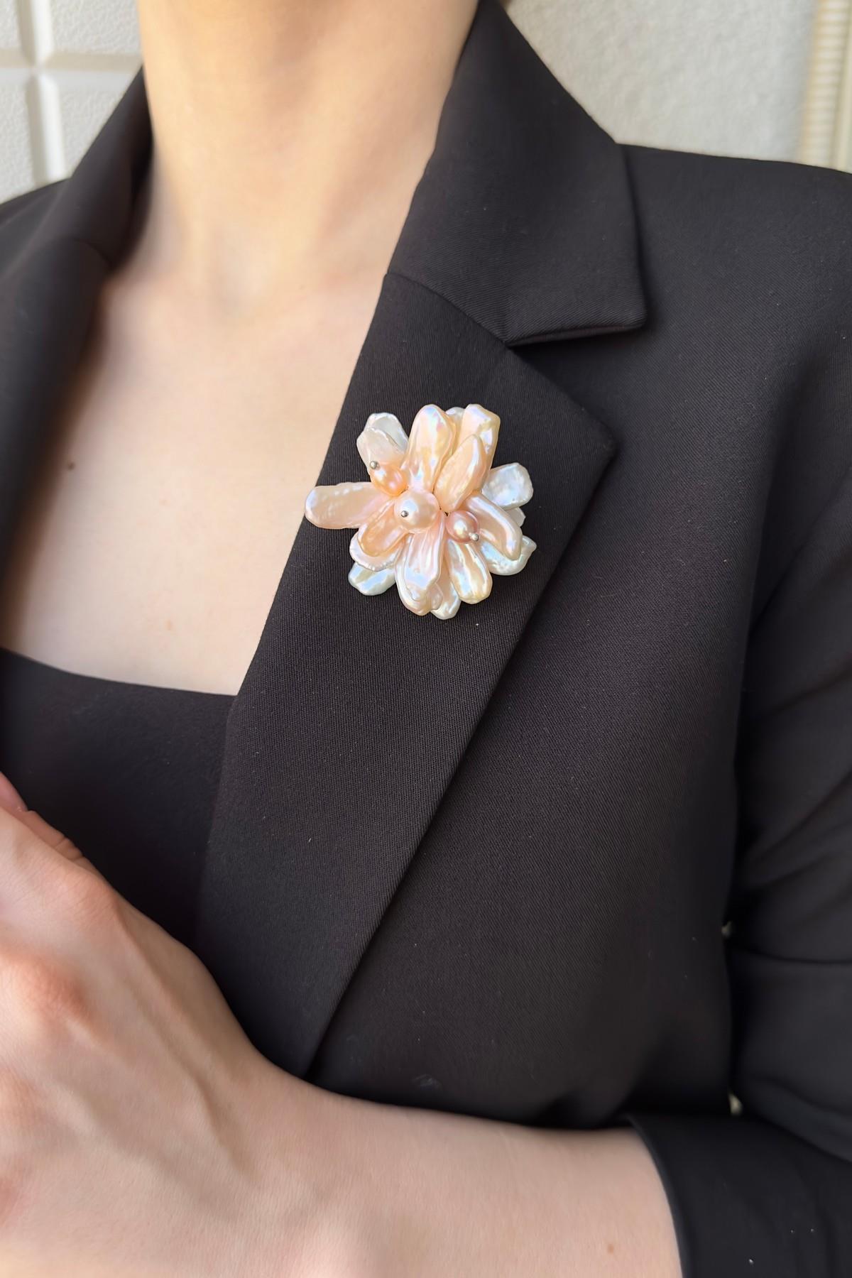 Barok Doğal İnci Broş