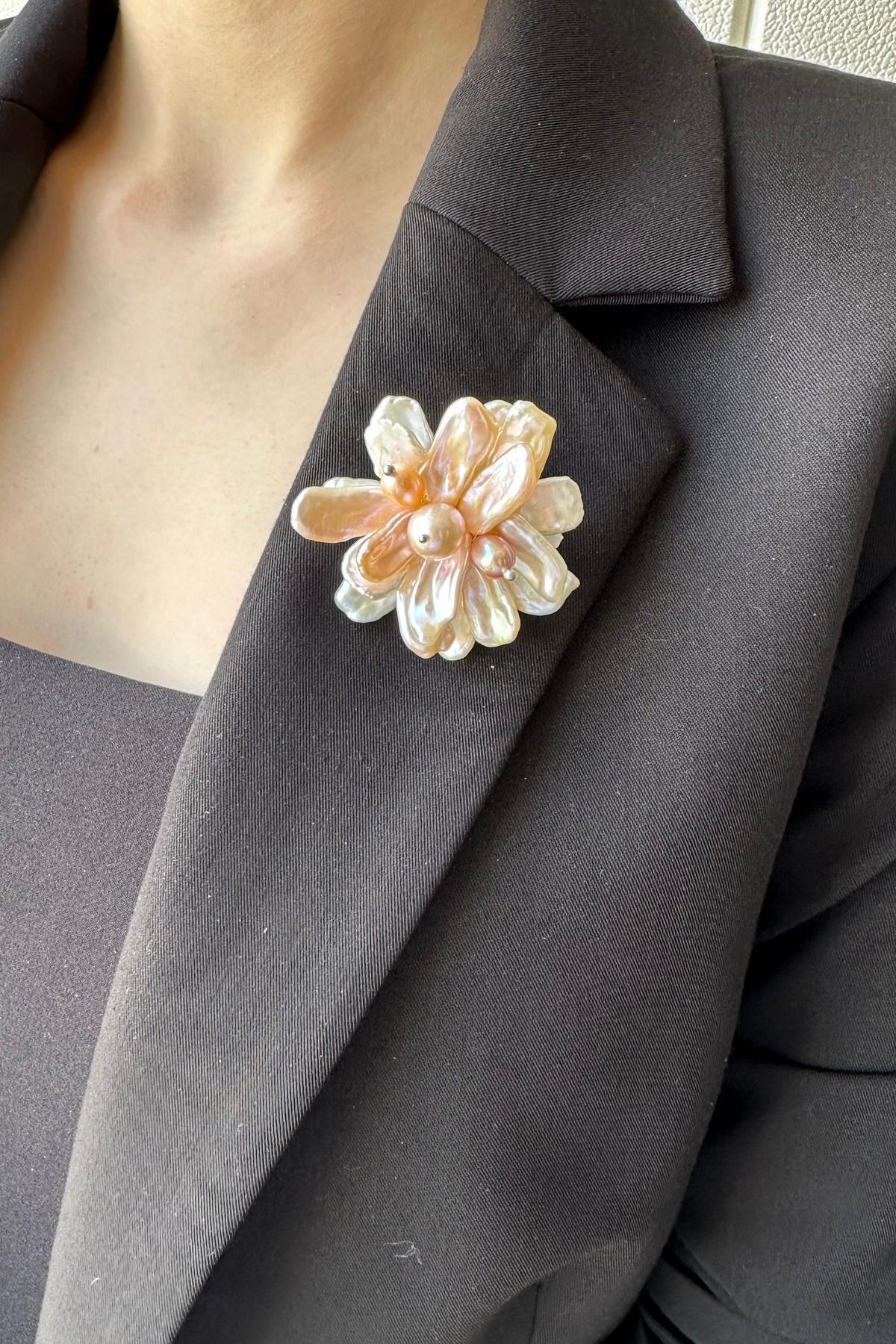 Barok Doğal İnci Broş