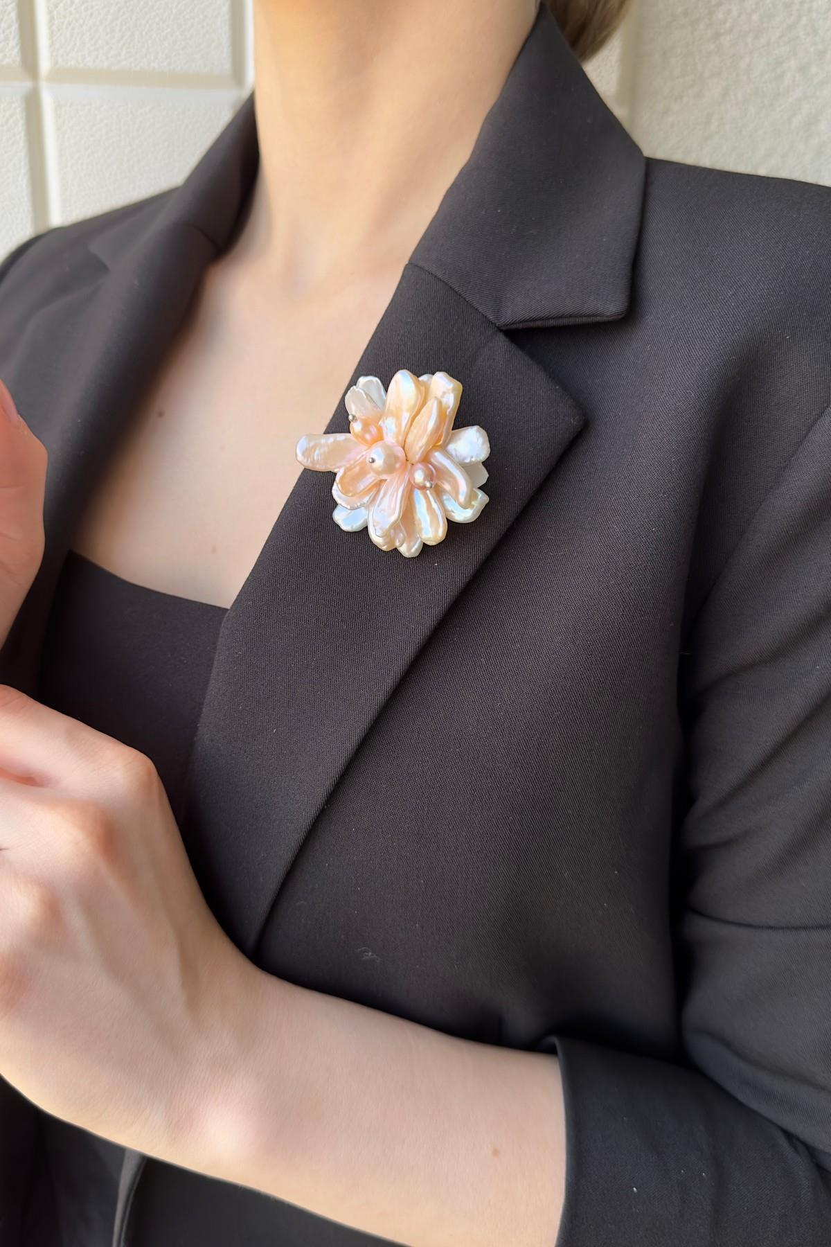 Barok Doğal İnci Broş