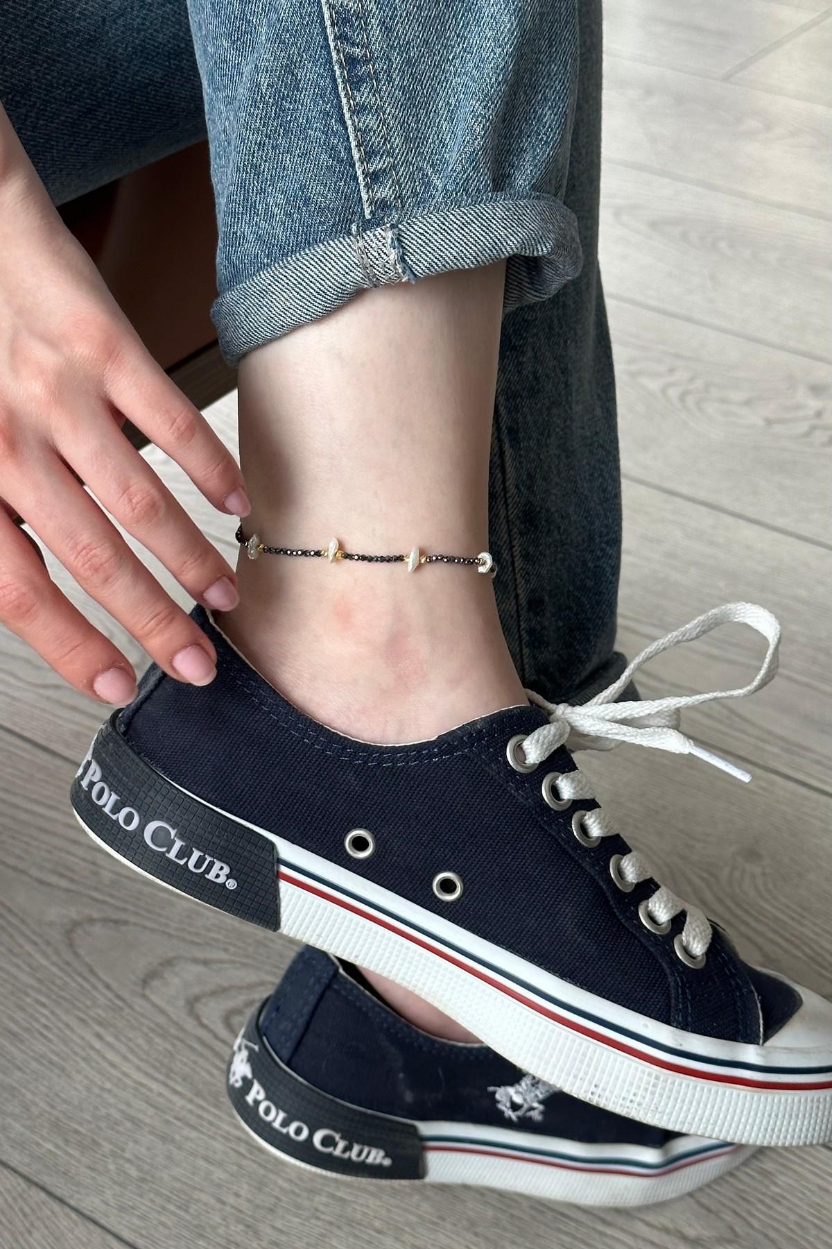 Doğal Barok İncili Dorikalı Spinel Taşlı Halhal