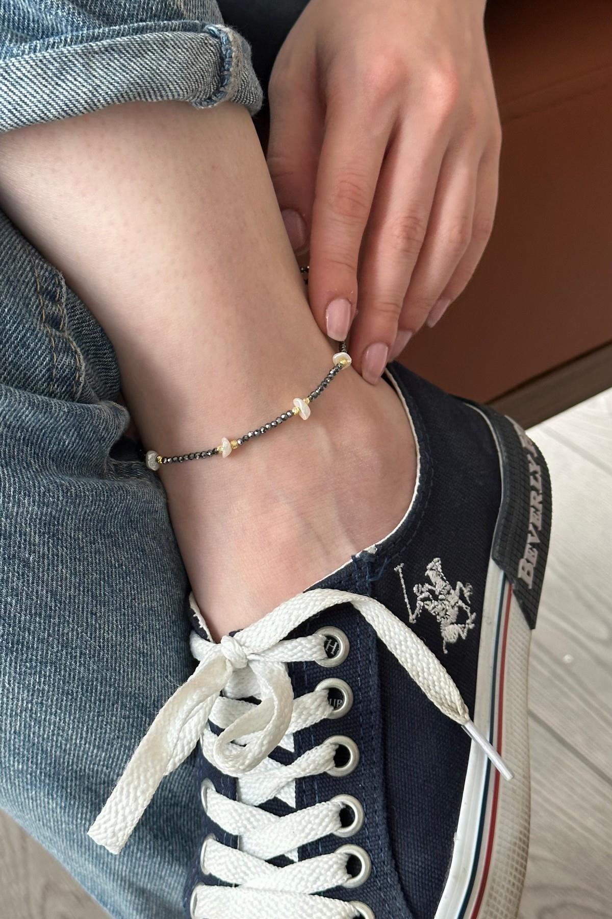 Doğal Barok İncili Dorikalı Spinel Taşlı Halhal