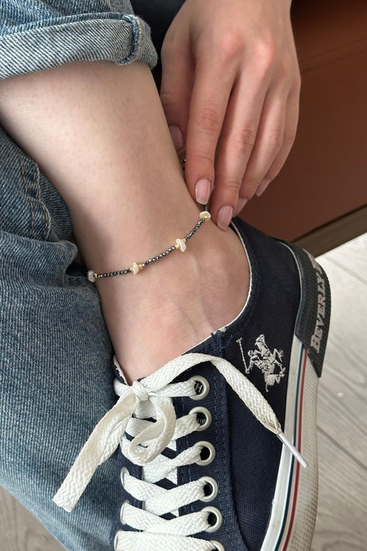 Doğal Barok İncili Dorikalı Spinel Taşlı Halhal