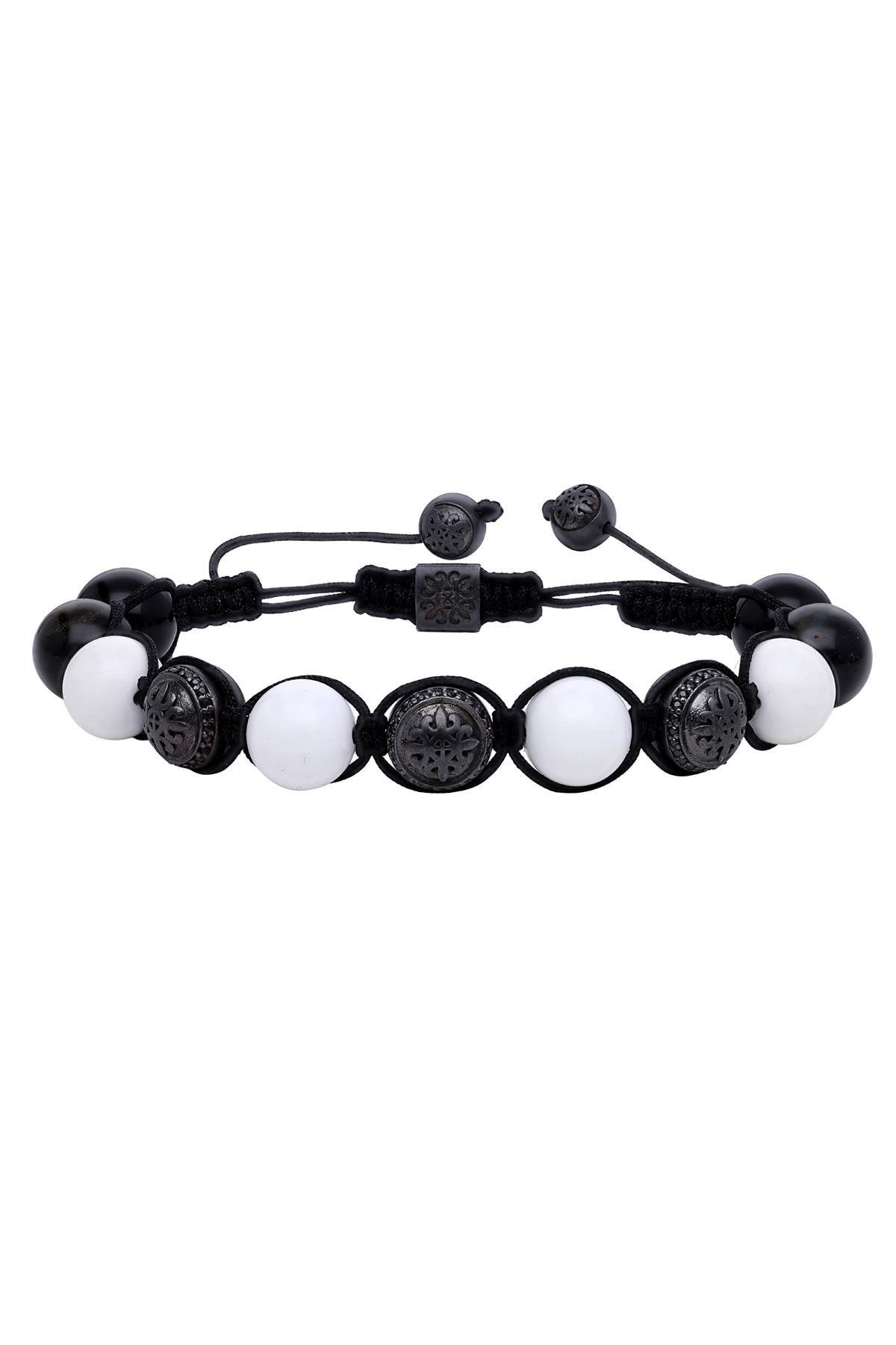 0,27 Ct Pırlantalı Akik Oniks Taşlı Erkek Bileklik