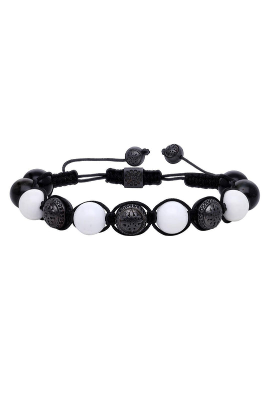 0,27 Ct Pırlantalı Akik Oniks Taşlı Erkek Bileklik