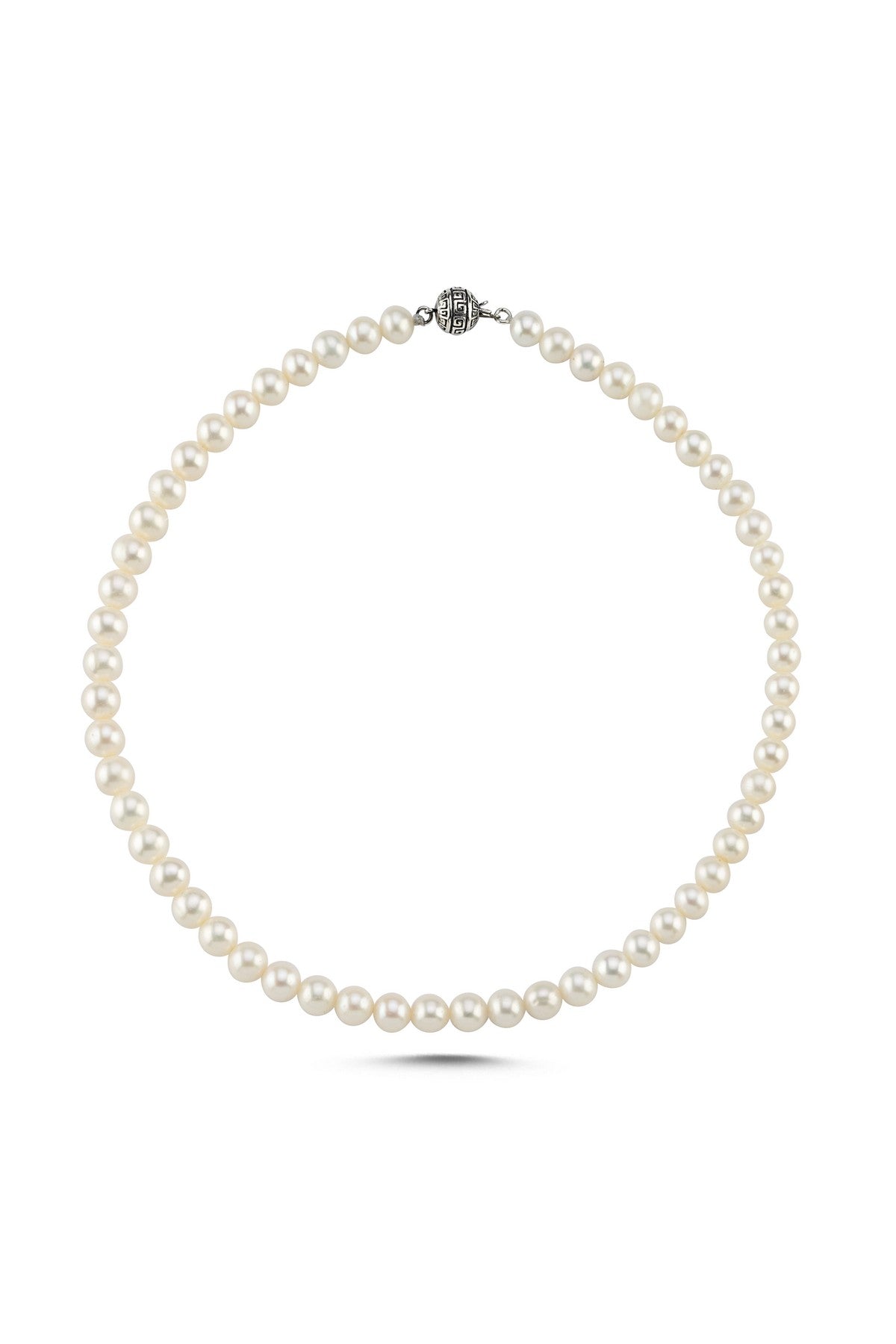 Beyaz Doğal İnci Erkek Kolye