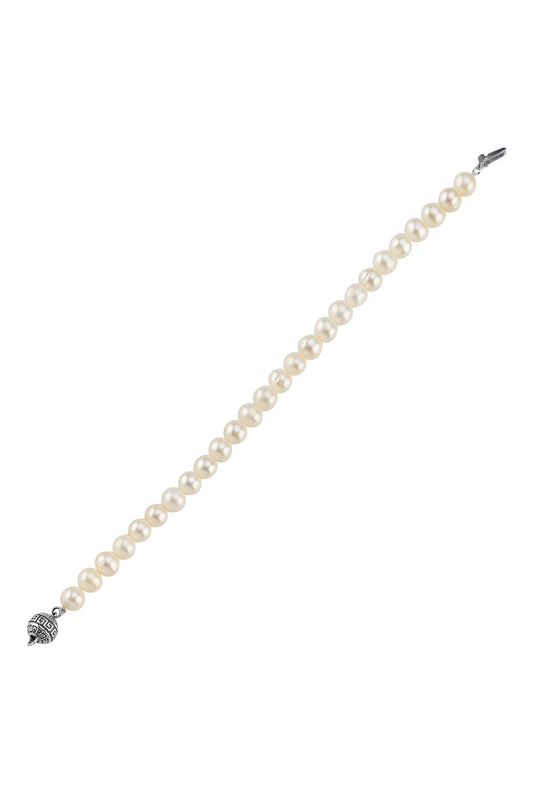 Beyaz Doğal İnci Erkek Bileklik