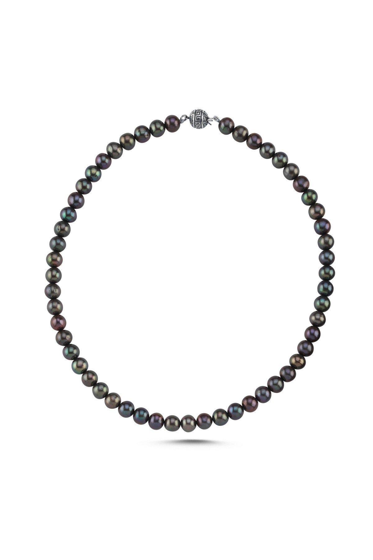 Siyah Doğal İnci Erkek Kolye