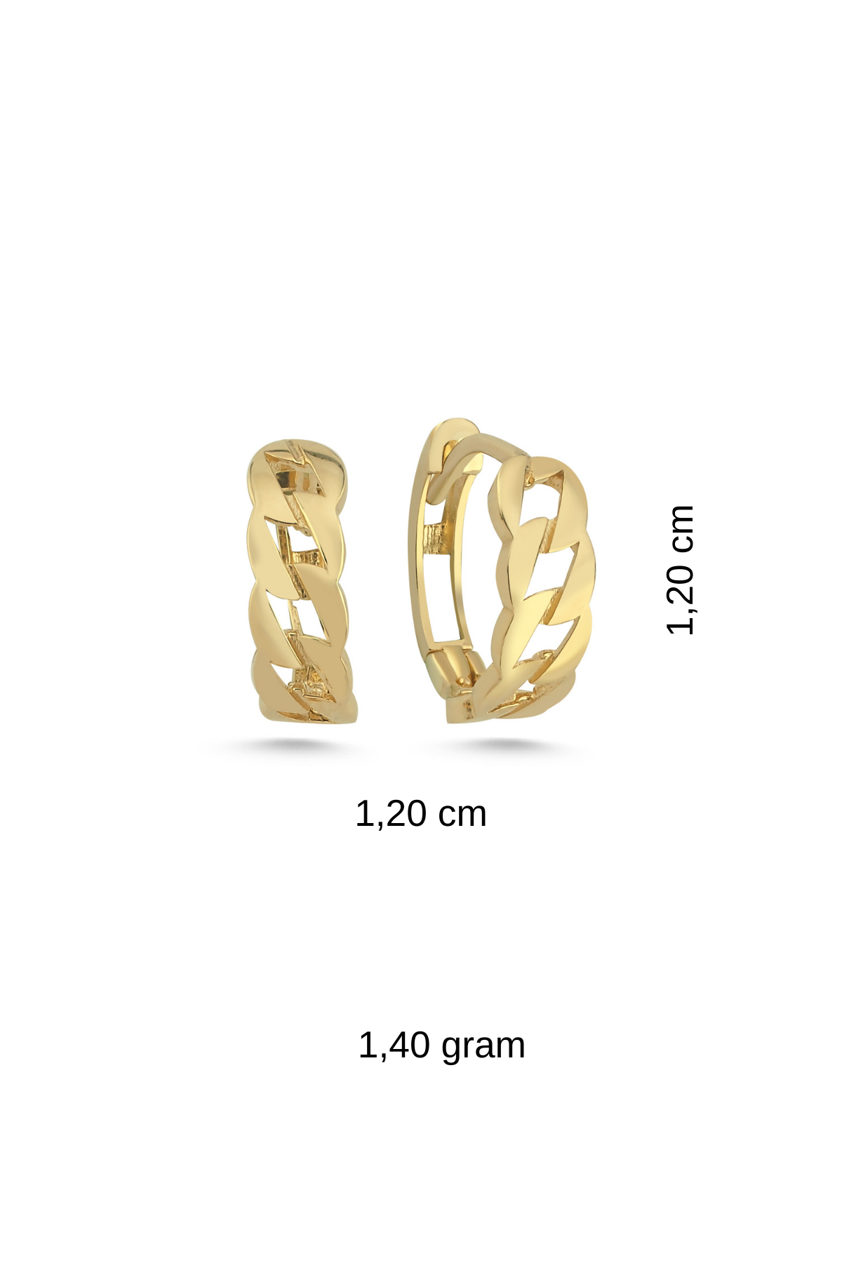 14 Ayar Altın Gurmet Halka Küpe