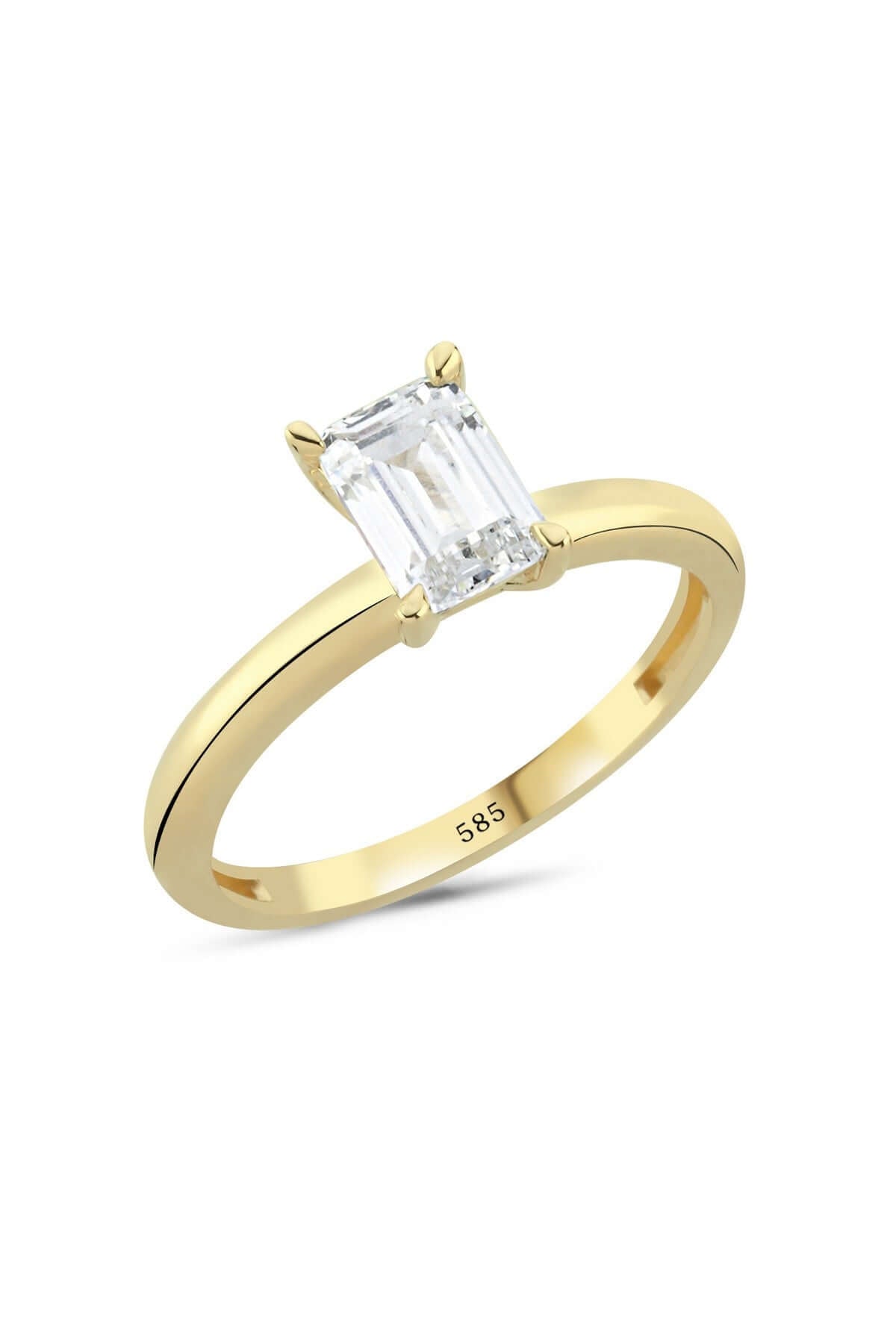 14 Ayar Altın Baget Tektaş Yüzük