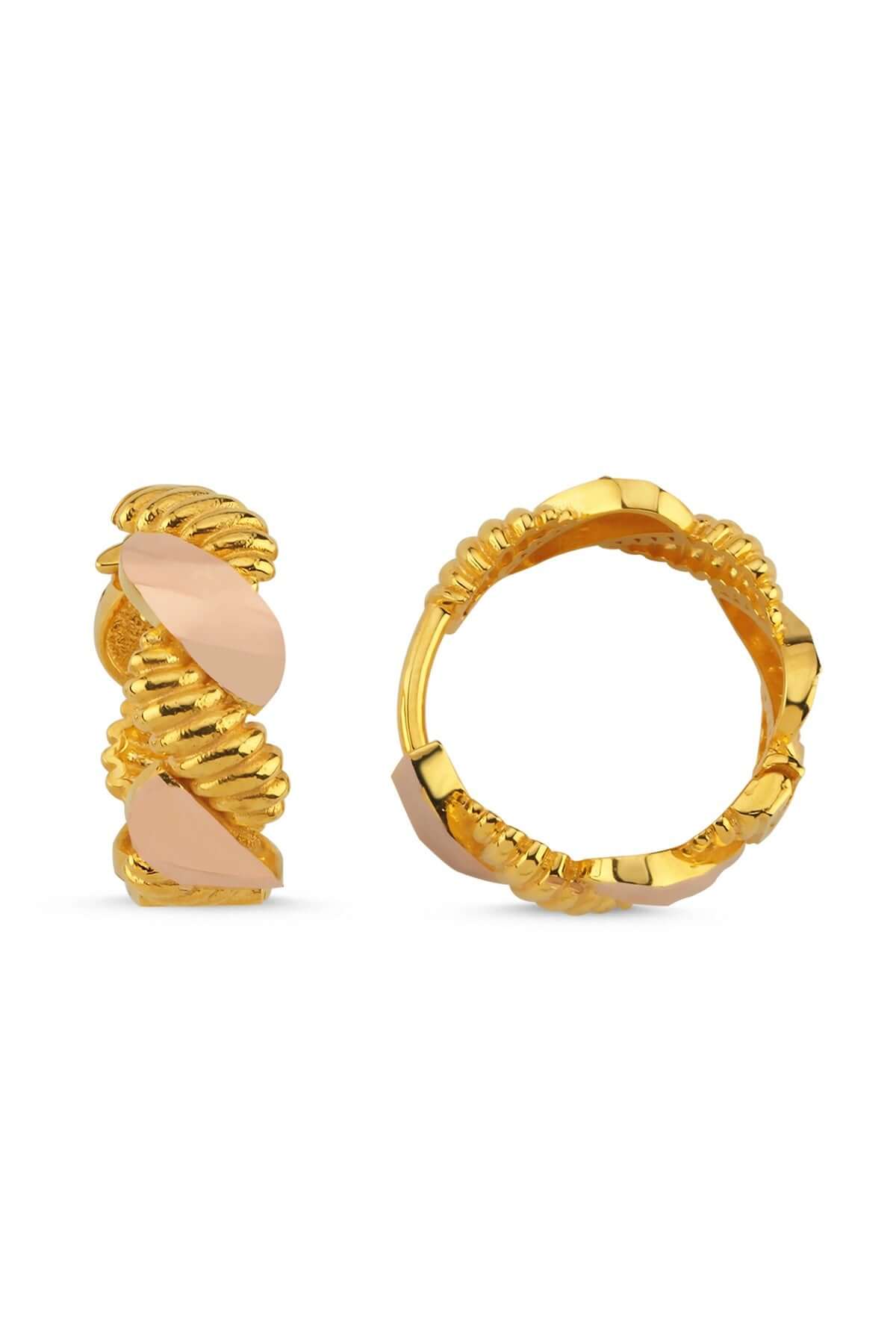 14 Ayar Altın Burgulu Küpe