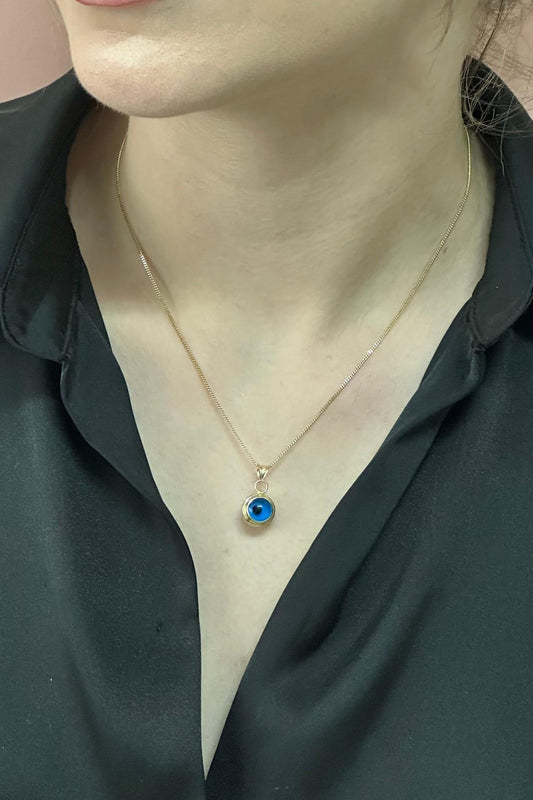 14 Ayar Altın Nazar Boncuklu Kolye