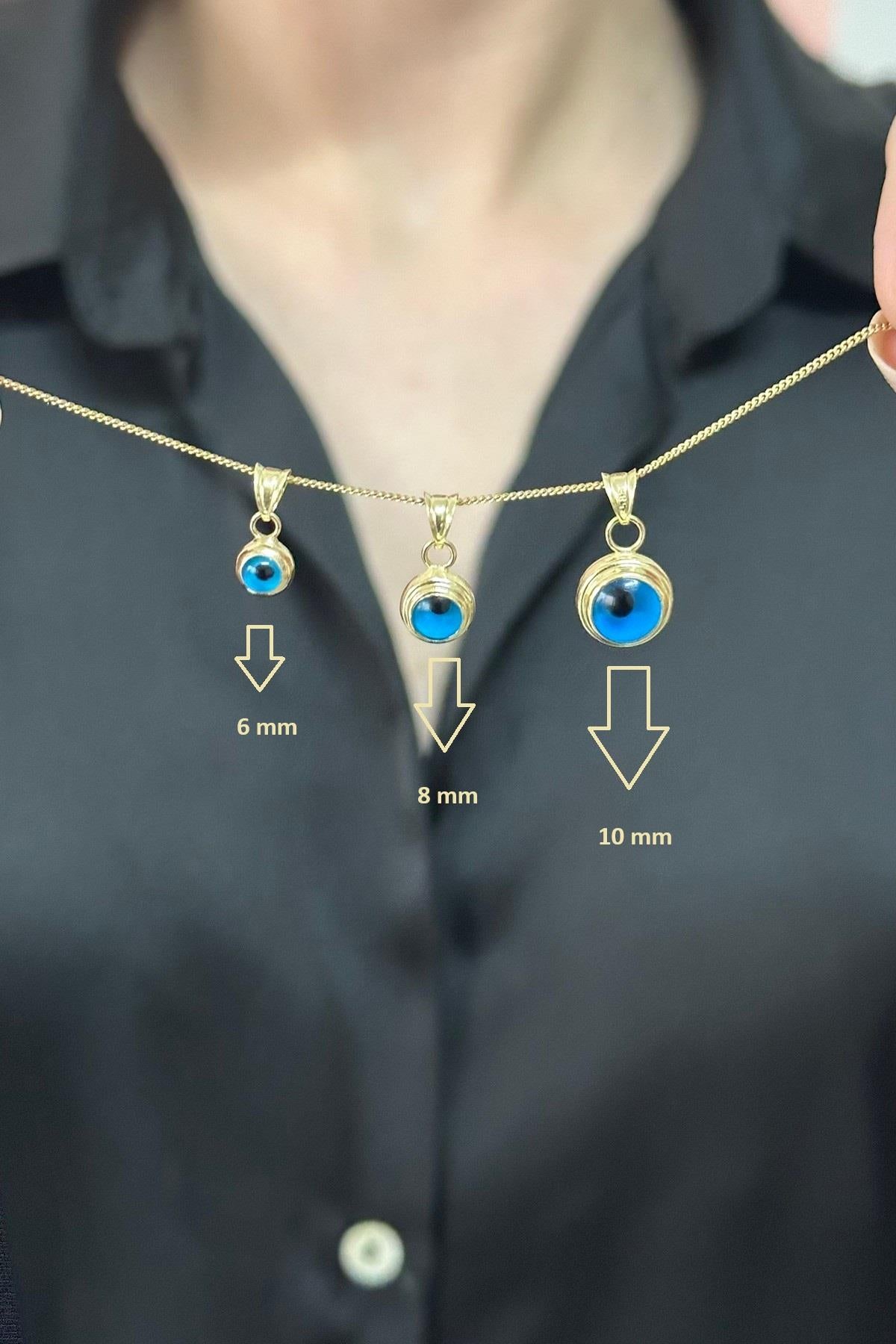 14 Ayar Altın Nazar Boncuklu Kolye