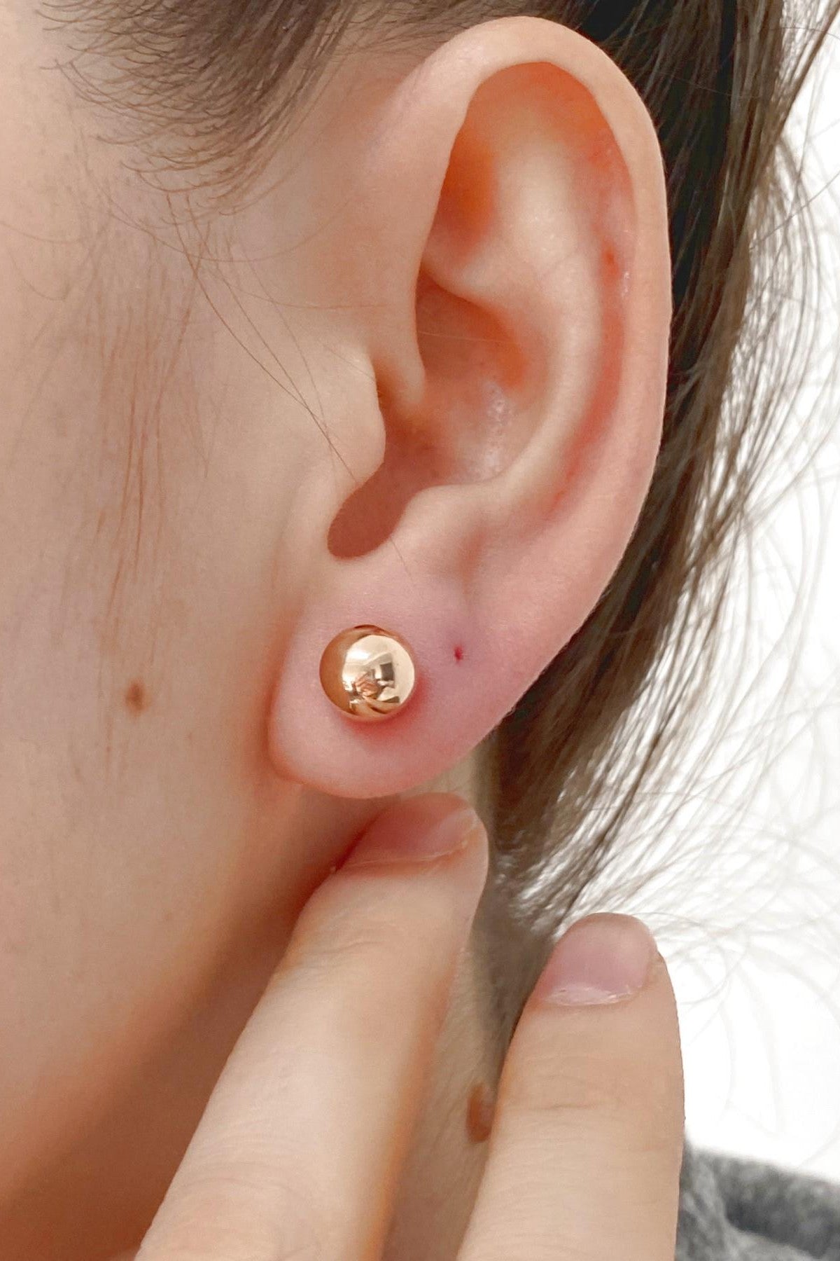 14 Ayar Altın Top Küpe